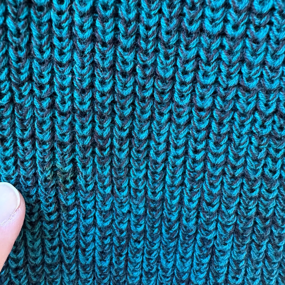 Diane Von Furstenberg Vintage 80s 90s Marled Knit Boxy Crop Sweater Teal Blue L