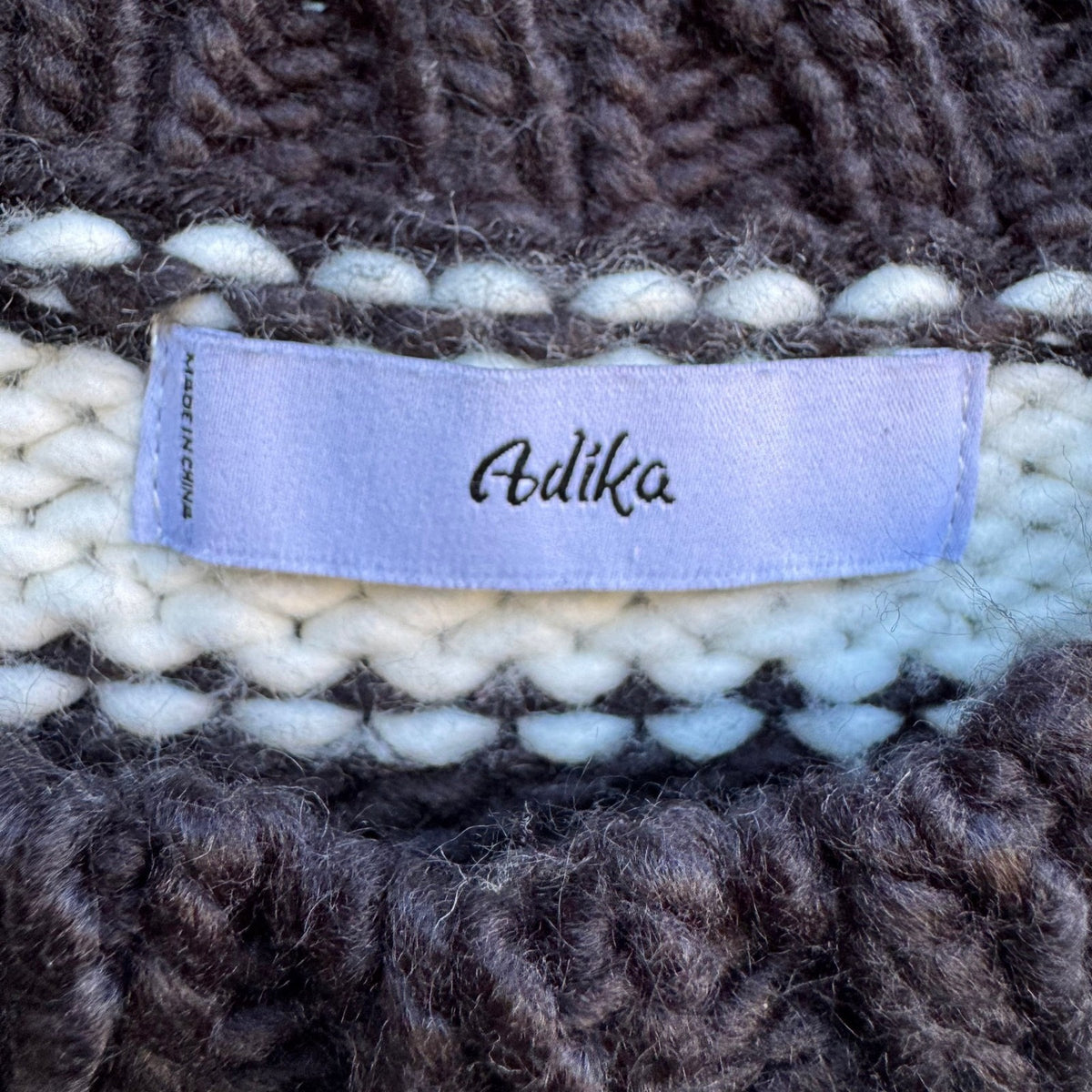 Adika Y2K Alt Emo Grunge Indie Striped Chunky Knit Cropped Oversized Sweater L