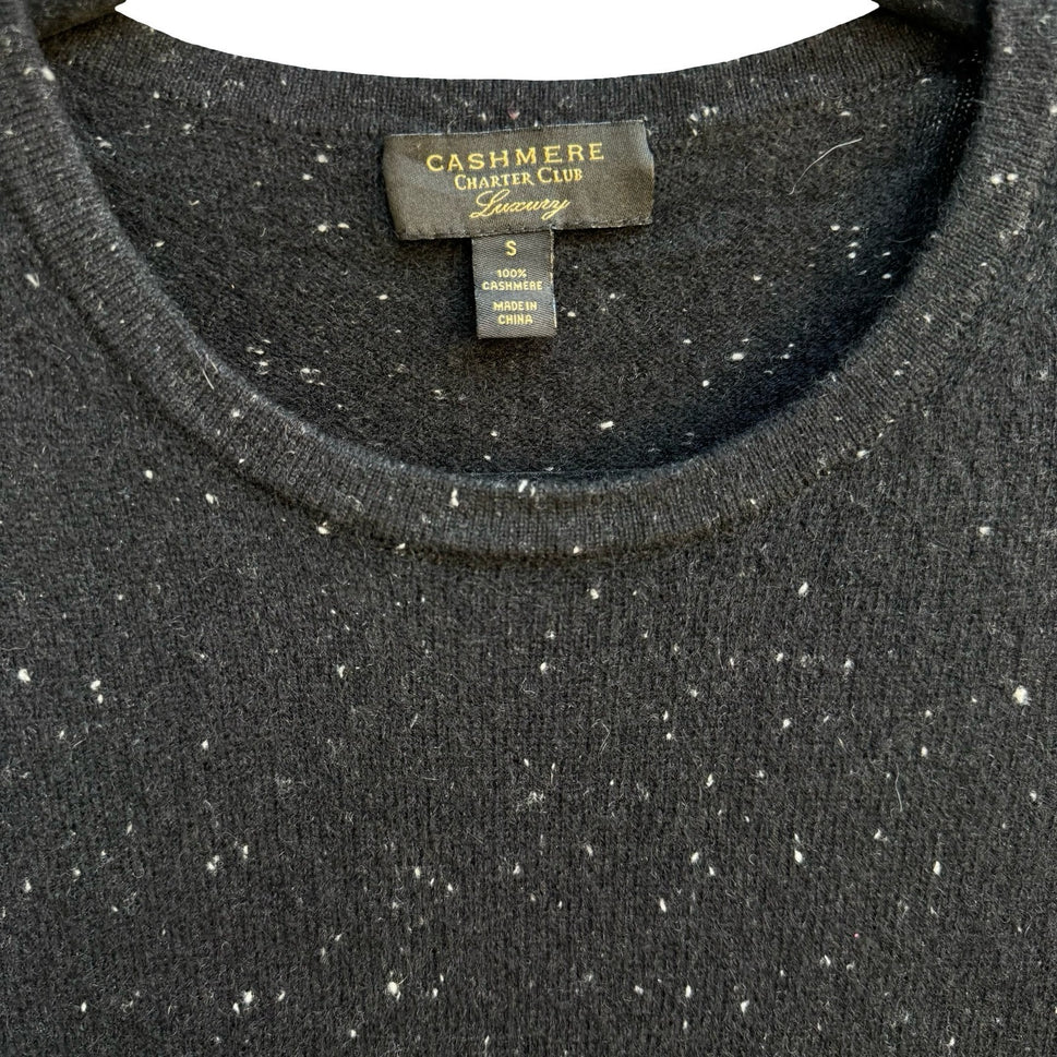 Charter Club Luxury 100% Cashmere Quiet Luxury Minimalist Speckled Sweater S
