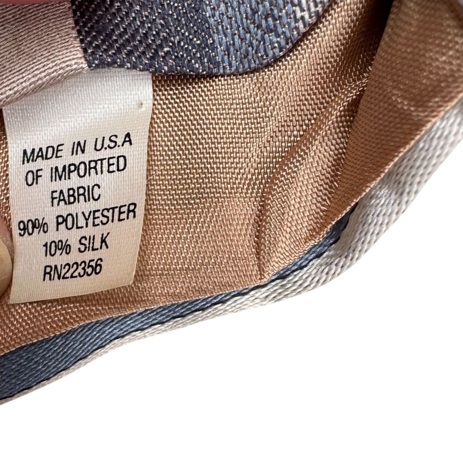 Lilly Dache Vintage Mens Brown Blue Striped Silk Polyester Retro Tie Necktie