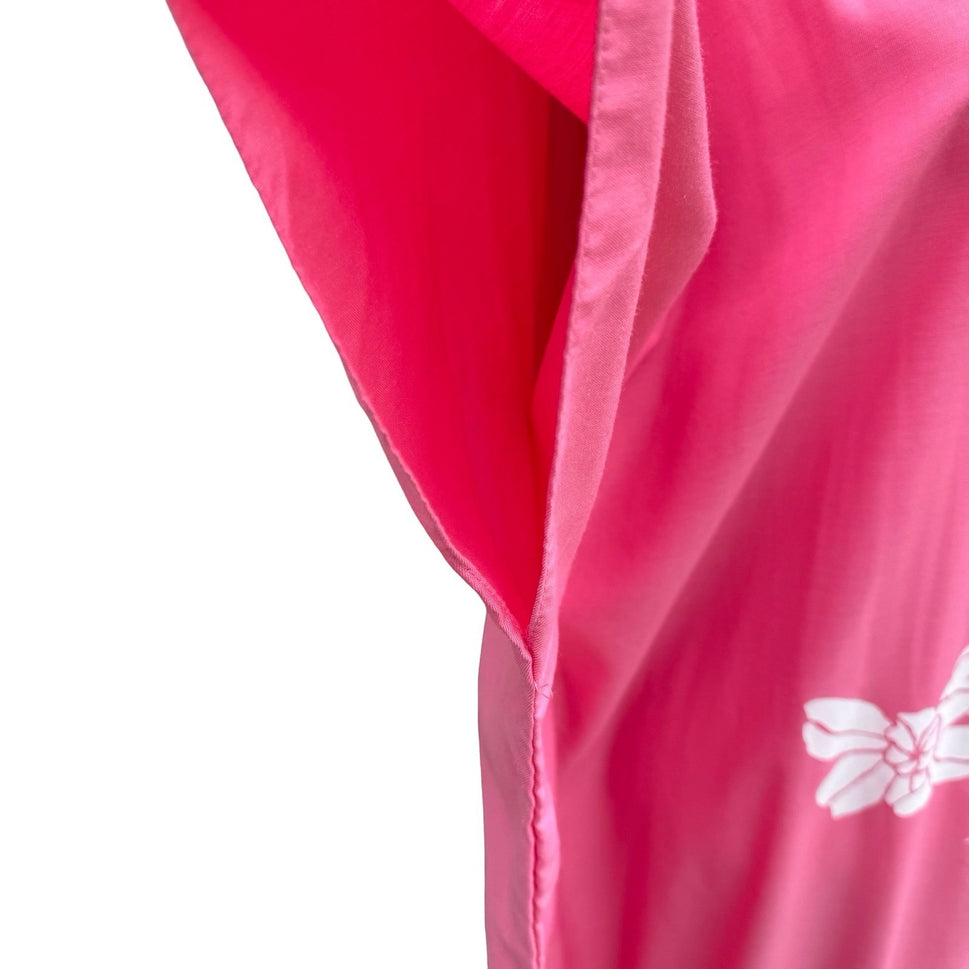 Hans Jutte Hawaii Vintage Pink Floral Kaftan Maxi Dress Batwing Sleeve Made USA