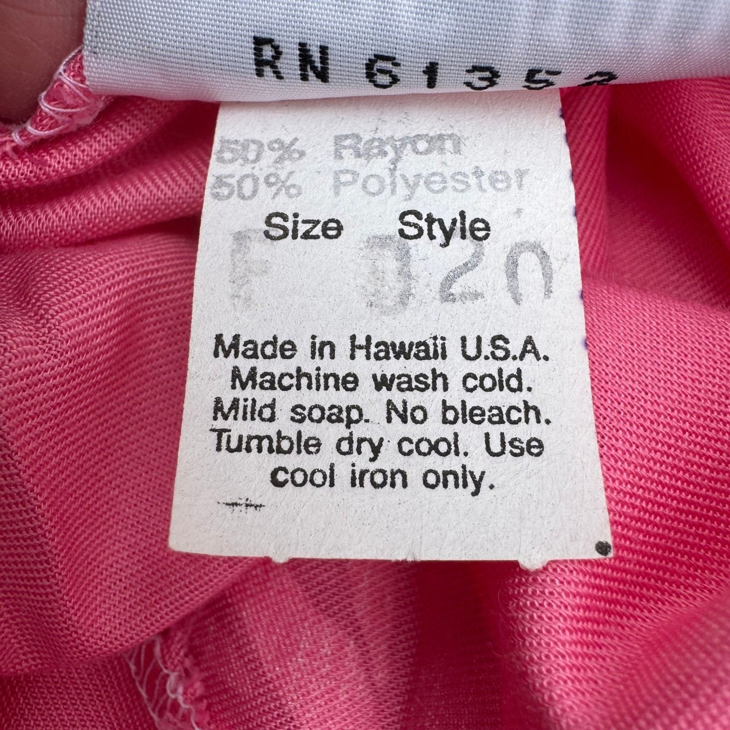 Hans Jutte Hawaii Vintage Pink Floral Kaftan Maxi Dress Batwing Sleeve Made USA