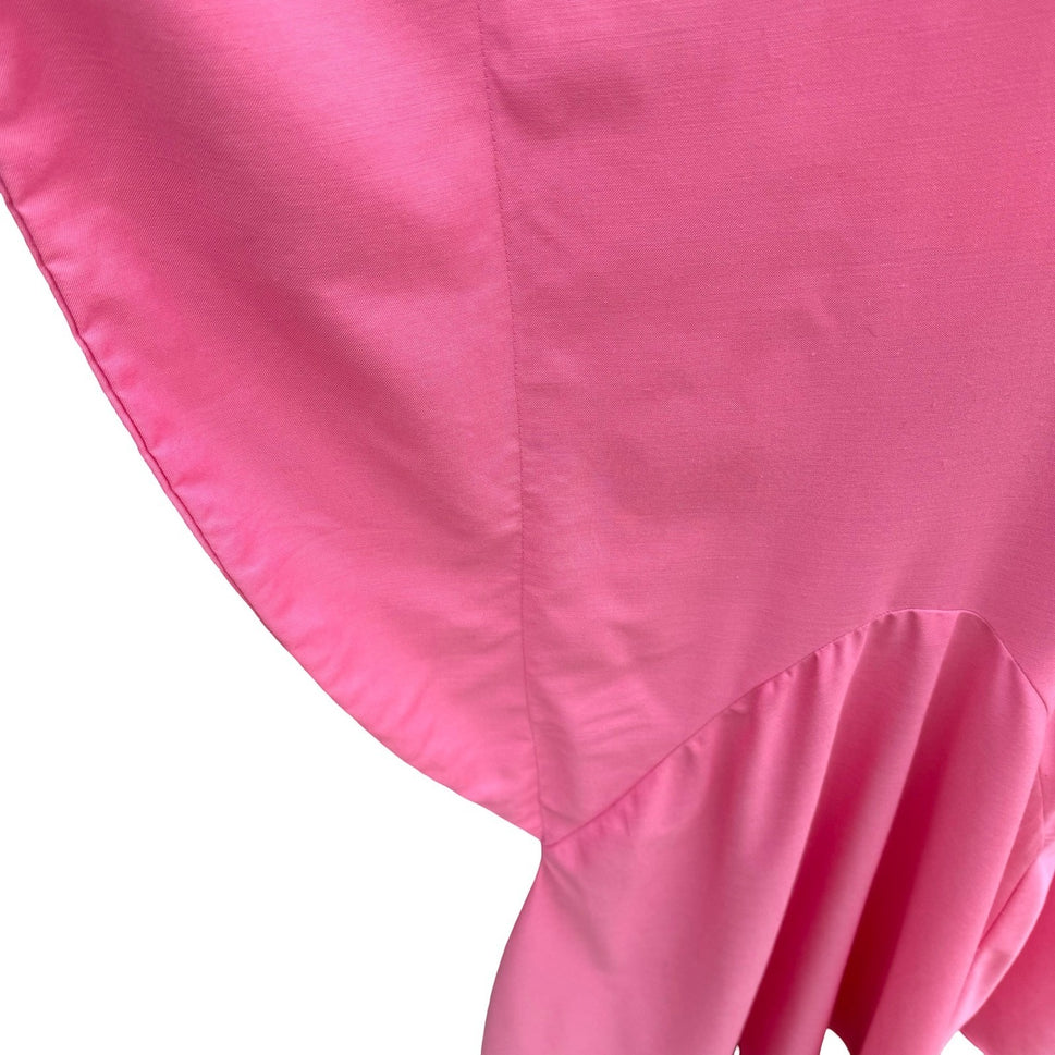 Hans Jutte Hawaii Vintage Pink Floral Kaftan Maxi Dress Batwing Sleeve Made USA