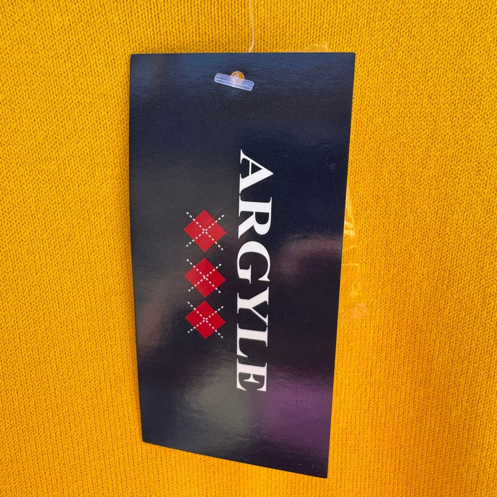 Argyle Womens Yellow Sleeveless Sweater Vest Crew Neck Side Buttons Medium NEW