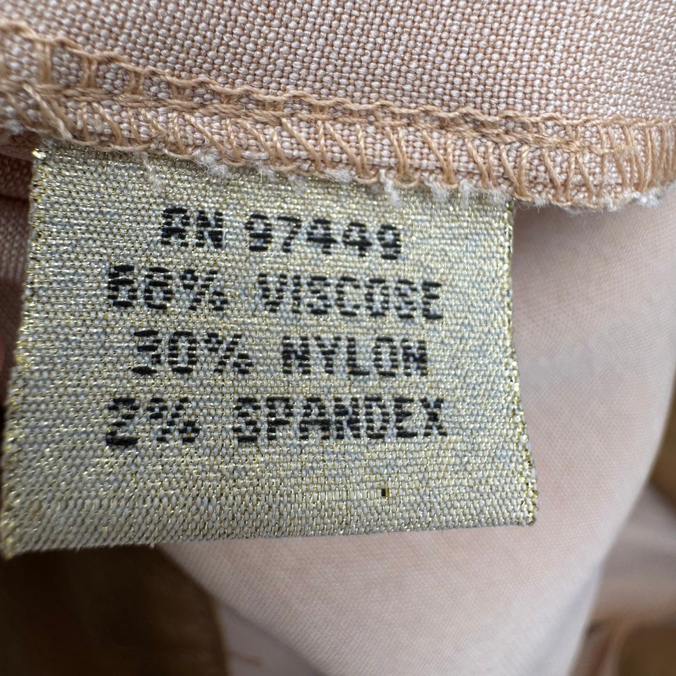 Sheri Bodell Vintage Y2K Moto Professional Pants Leather Buckle Waistband Tan 2