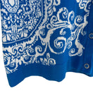 Switch Isaac Mizrahi Live Womens Blue White Delft Print Knit Button Cardigan Sweater L 3 image