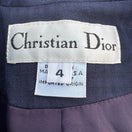 Switch Christian Dior Vintage Navy Blue Double Breasted Skirt Suit Set Size 4 USA Made 2 image