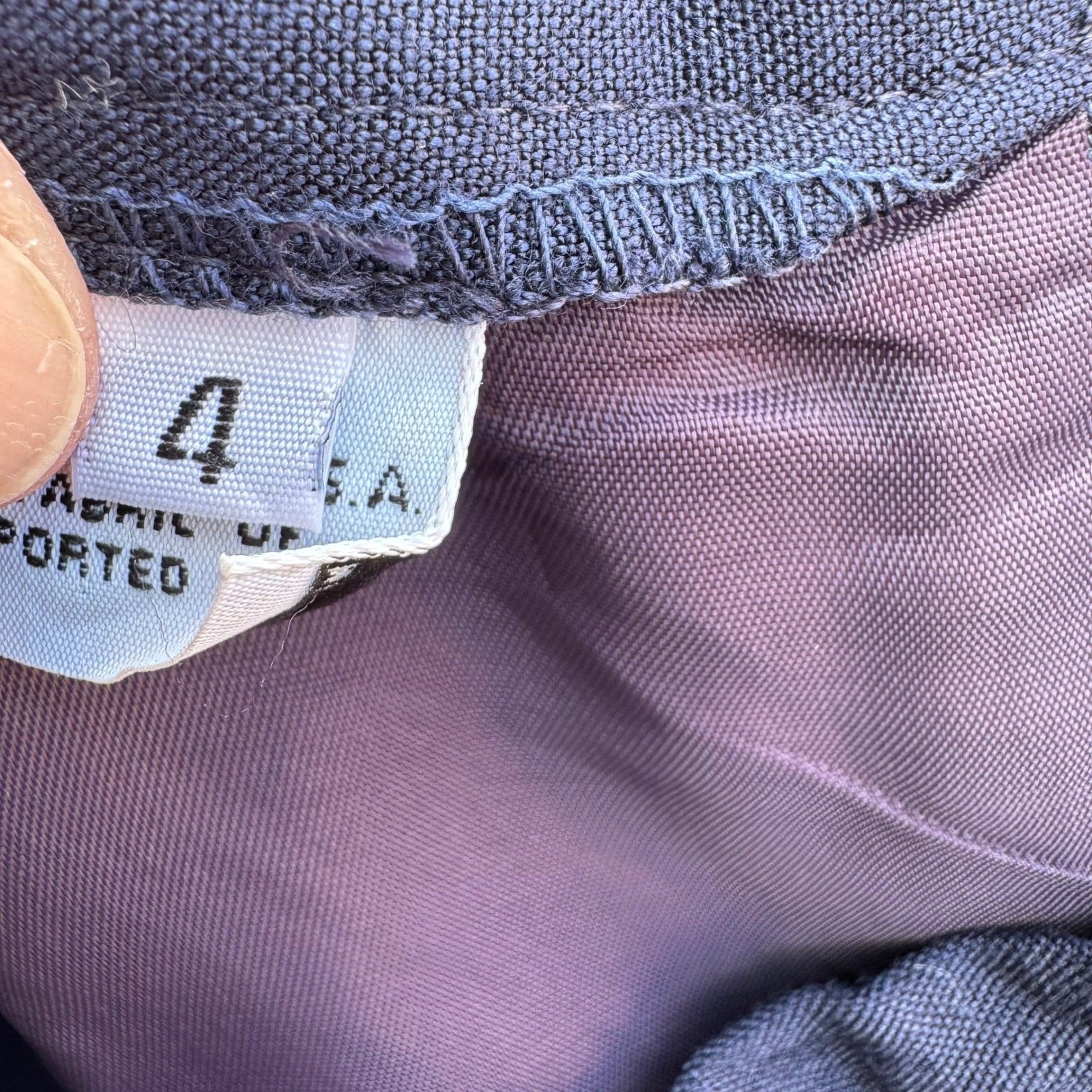 Christian Dior Vintage Navy Blue Double Breasted Skirt Suit Set Size 4 USA Made