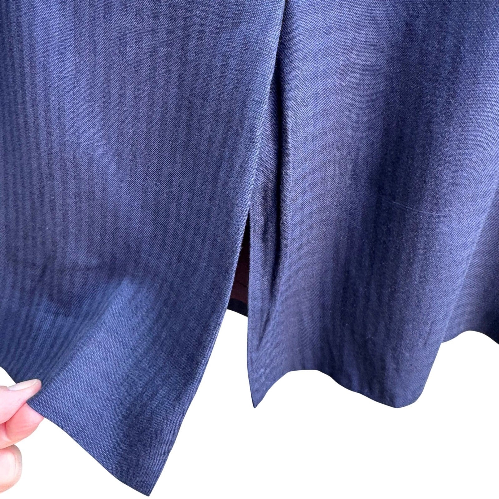 Christian Dior Vintage Navy Blue Double Breasted Skirt Suit Set Size 4 USA Made