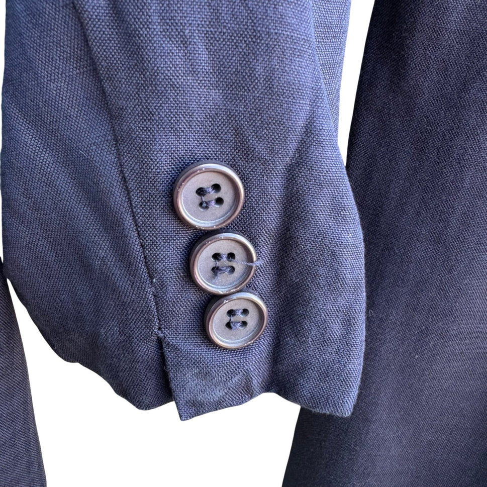 Christian Dior Vintage Navy Blue Double Breasted Skirt Suit Set Size 4 USA Made