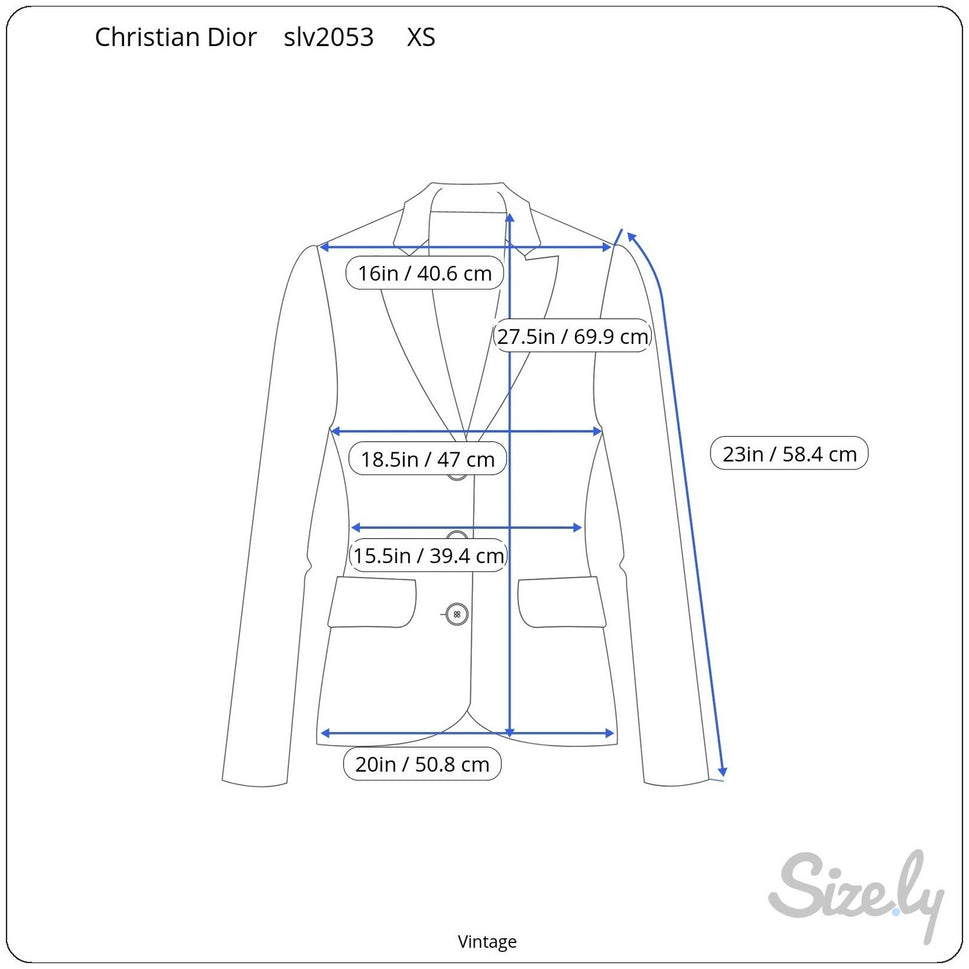 Christian Dior Vintage Navy Blue Double Breasted Skirt Suit Set Size 4 USA Made