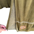 Switch C.M. Shapes Vintage Womens Olive Green 2-Piece Embroidered Shirt Skirt Set 3X 2 image