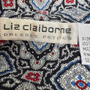 Switch Liz Claiborne Vintage 100% Silk Geometric Medallion Wrap Secretary Dress Navy 4 2 image