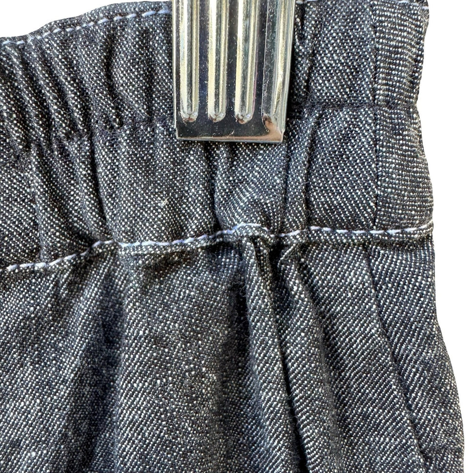 Drapers & Damons Womens Large Gray Cotton Chambray Pant Set Rhinestone Buttons