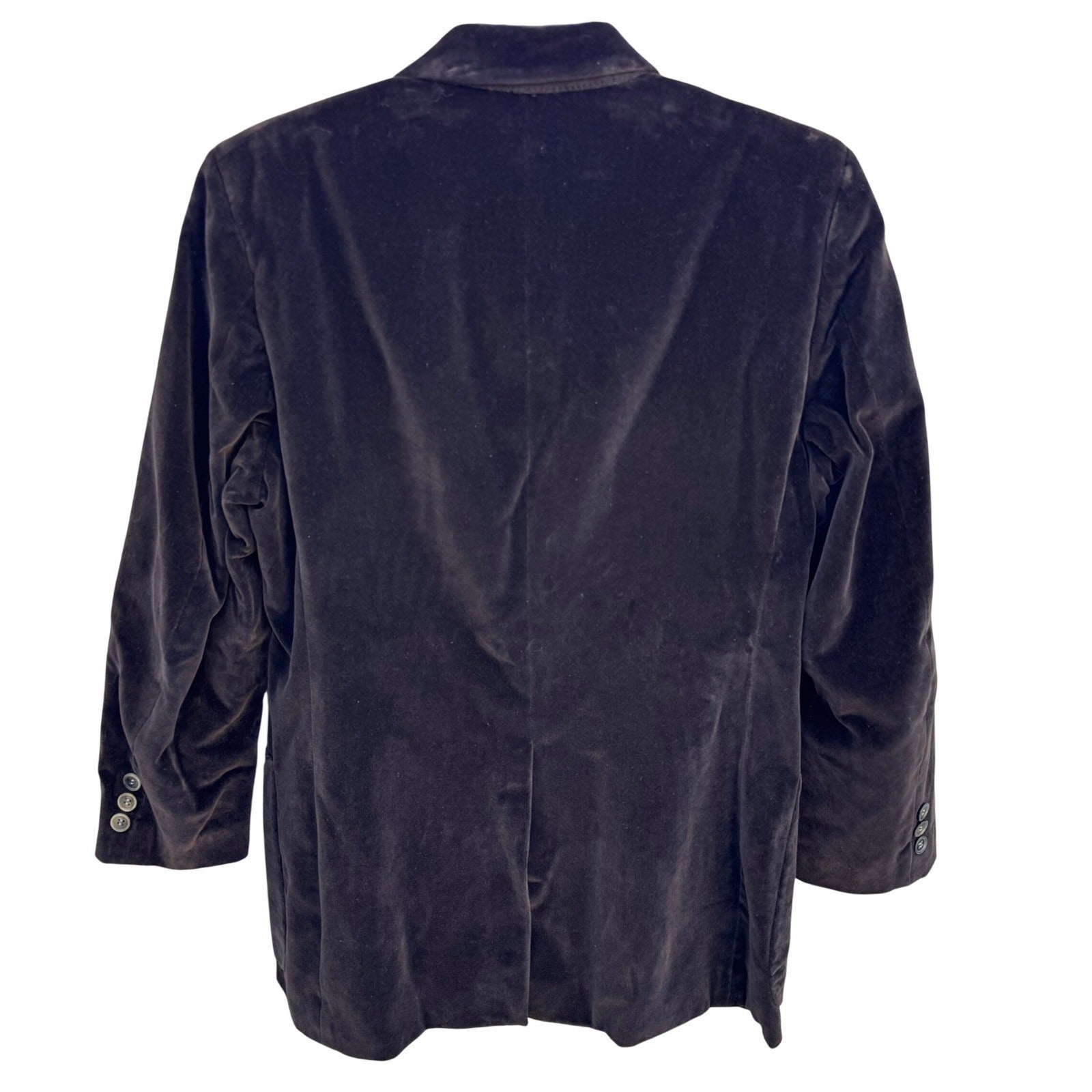 Bill Blass Mens Vintage Chocolate Brown Velvet Blazer Sport Coat 2 Button Brown