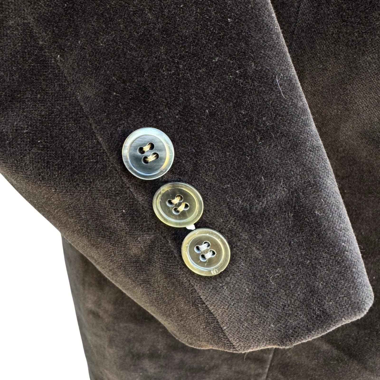 Bill Blass Mens Vintage Chocolate Brown Velvet Blazer Sport Coat 2 Button Brown