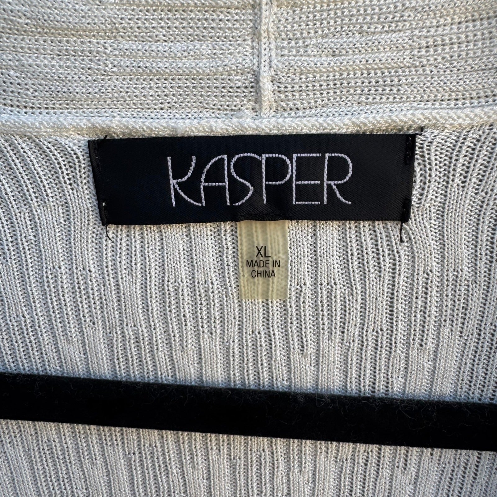 Kasper Minimalist Quiet Luxury Boho Textured Open Front Cardigan Sweater XL NWT
