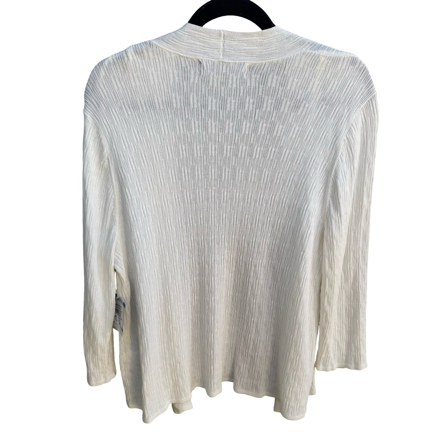 Kasper Minimalist Quiet Luxury Boho Textured Open Front Cardigan Sweater XL NWT