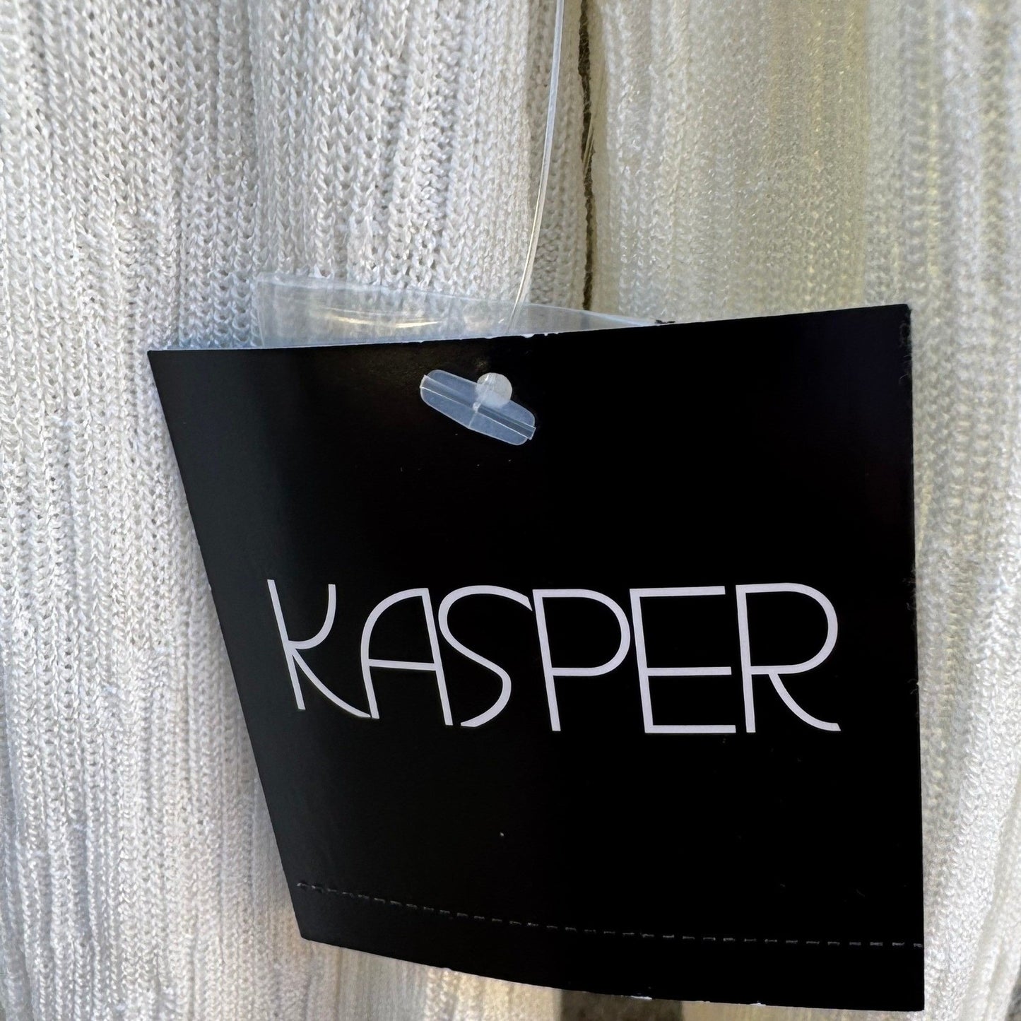 Kasper Minimalist Quiet Luxury Boho Textured Open Front Cardigan Sweater XL NWT