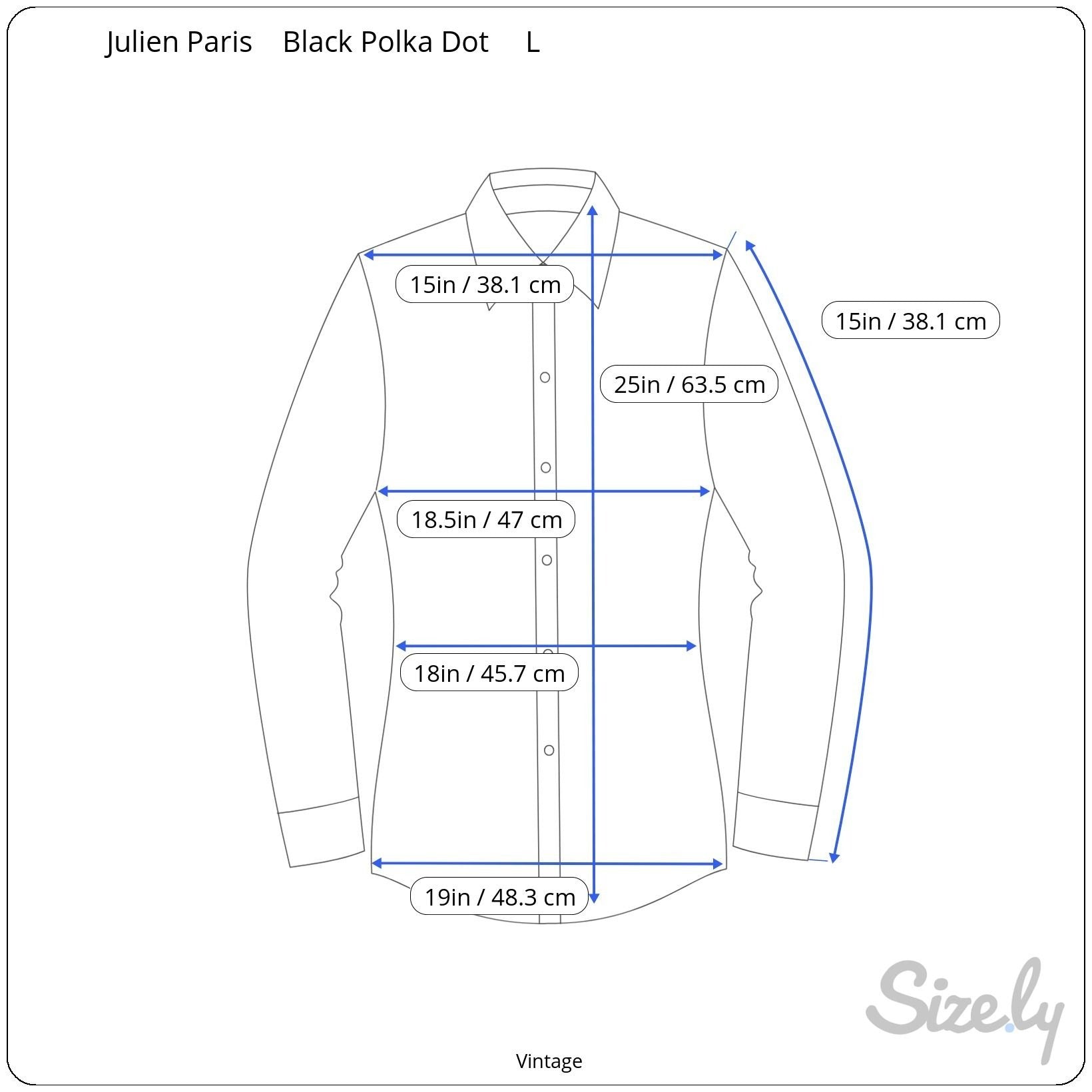 Julien Paris Vintage Womens Black Red Polka Dot Button 3/4 Sleeve Flowy Blouse L