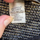 Switch Dana Scott Vintage Metallic Floral Knit Sweater Cottage Glam M Black Gold Silver 3 image