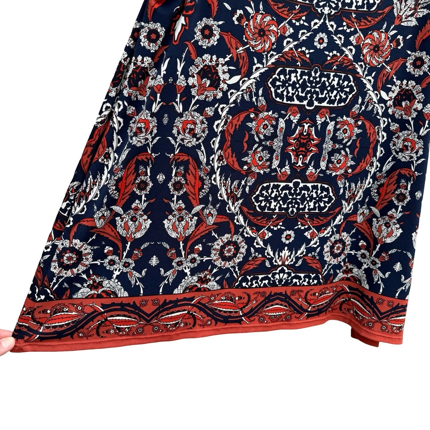 Max Studio Womens Navy Floral Medallion Sleeveless Tank Top M NEW Boho Eclectic