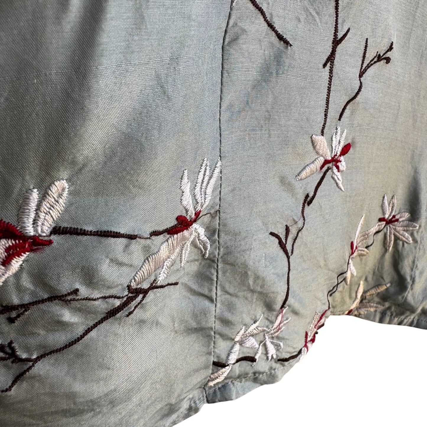 Soft By Avenue Womens Silk Sleeveless Floral Embroidered Button-Up Blouse 22/24