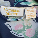 Switch Victorias Secret Vintage Gold Label Floral Satin Robe Navy Long Pockets NO BELT 2 image