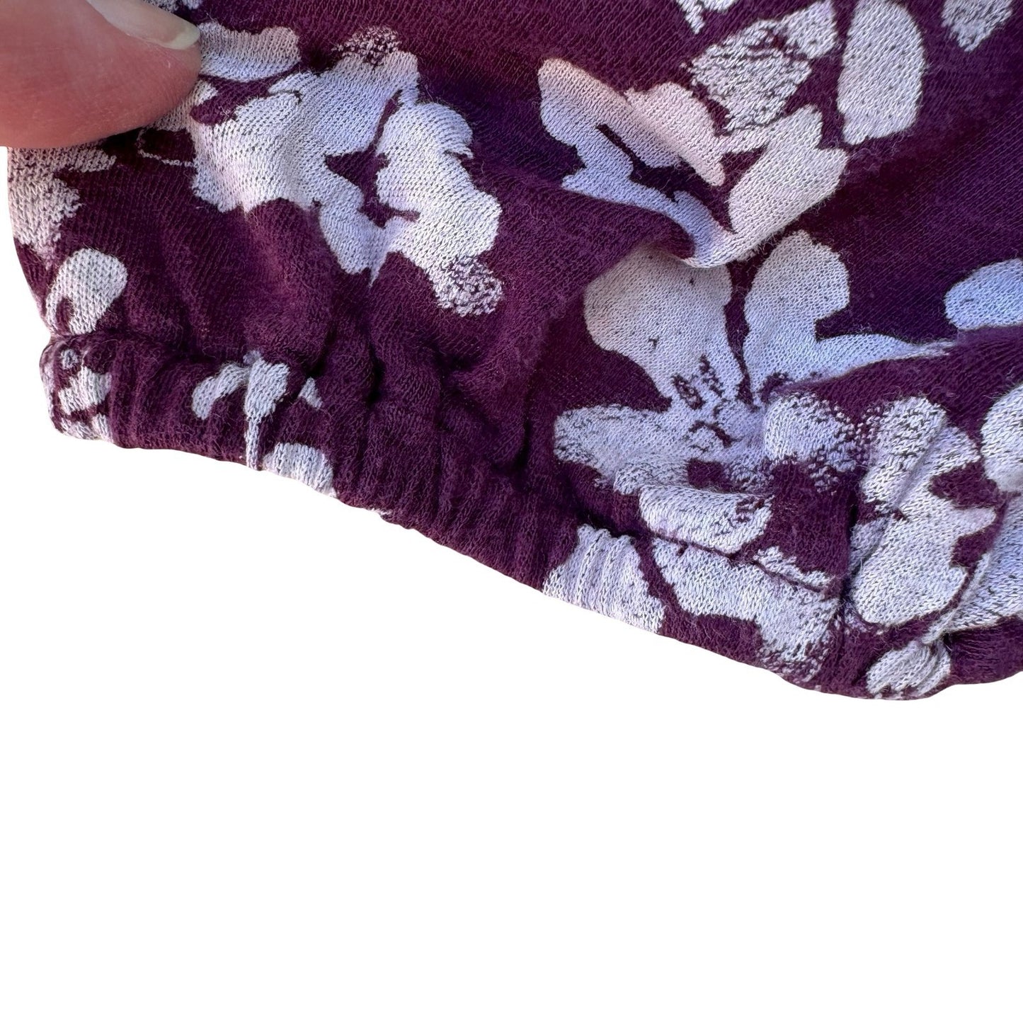 Lucky Brand Romantic Hippie Floral Embroidered Boho Peasant Blouse Top Plum 1X