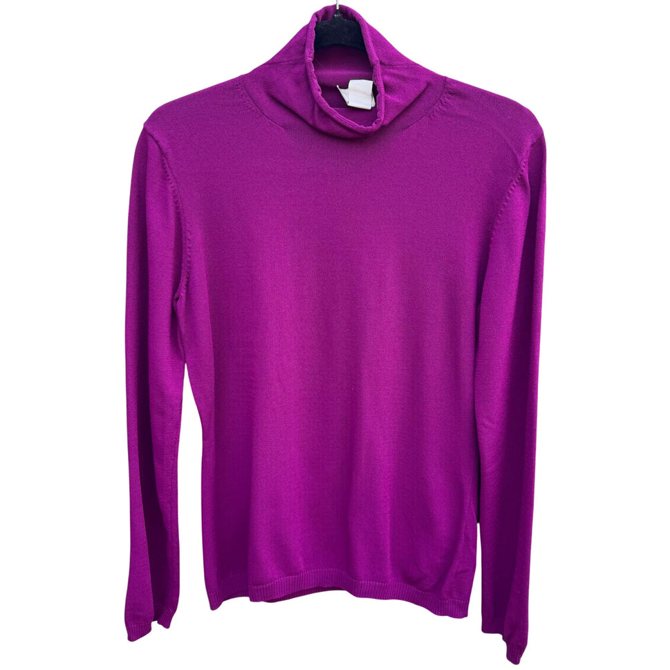 Hot In Hollywood Vintage Womens M Purple Turtleneck Long Sleeve Knit Sweater