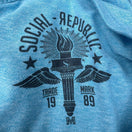 Switch Social Republic Mens M Monkey Headphones Graphic T-Shirt Blue NEW Streetwear 2 image