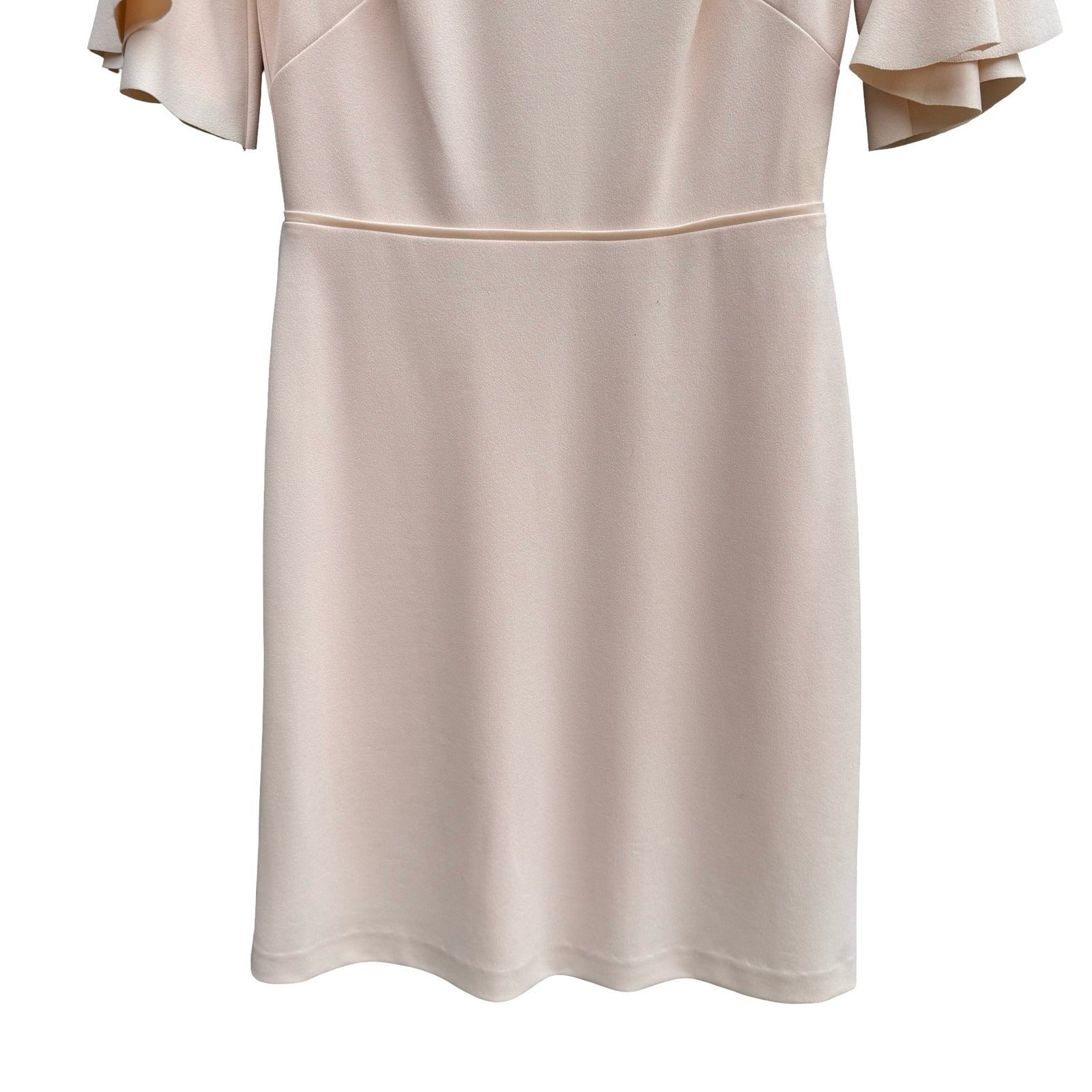 Lauren Ralph Lauren Pale Pink Lace Shoulder Flutter Sleeve Dress Size 0 Coquette