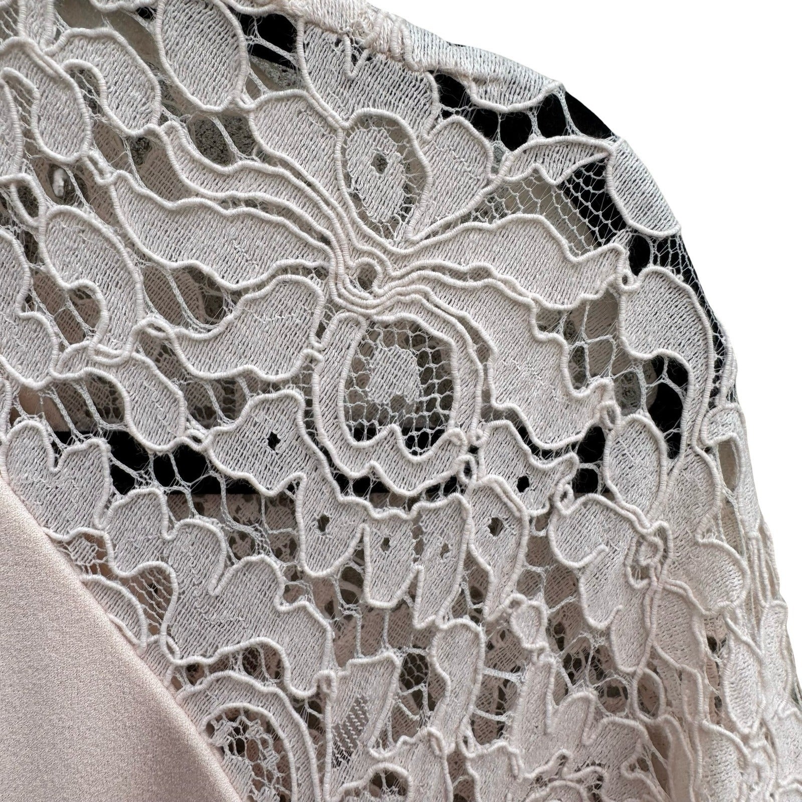 Lauren Ralph Lauren Pale Pink Lace Shoulder Flutter Sleeve Dress Size 0 Coquette