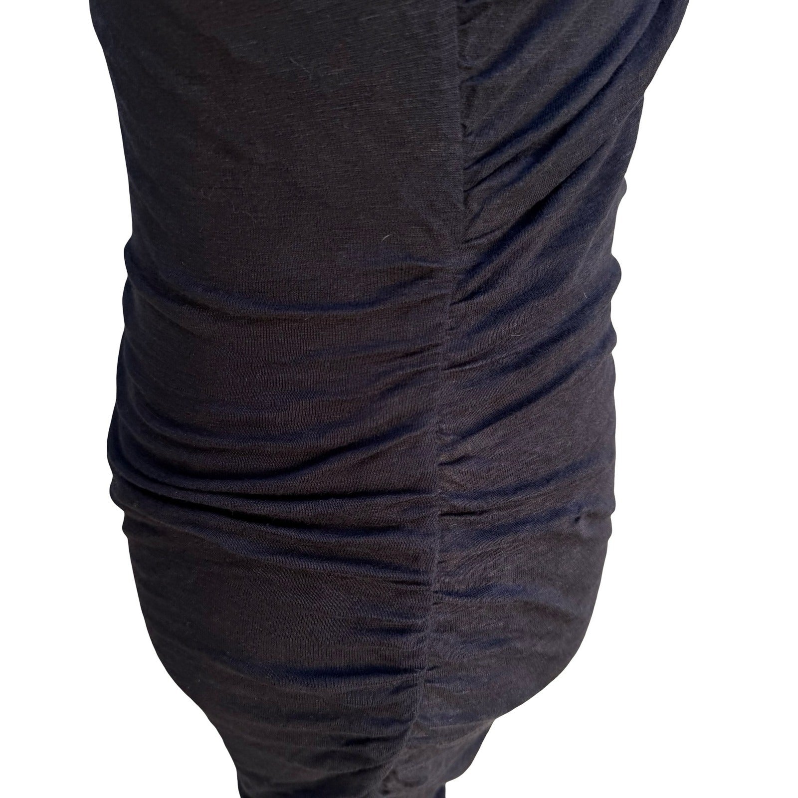 Joe's Jeans Minimalist Lagenlook Linen Blend Ruched Draped Bodycon Mini Dress S