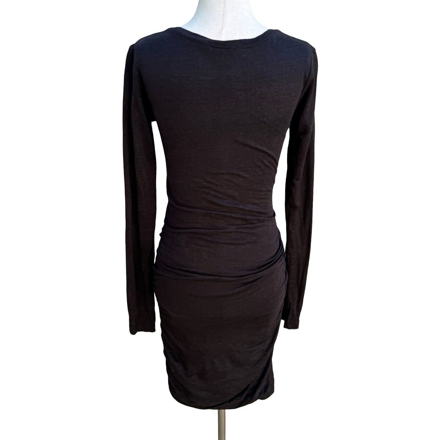 Joe's Jeans Minimalist Lagenlook Linen Blend Ruched Draped Bodycon Mini Dress S