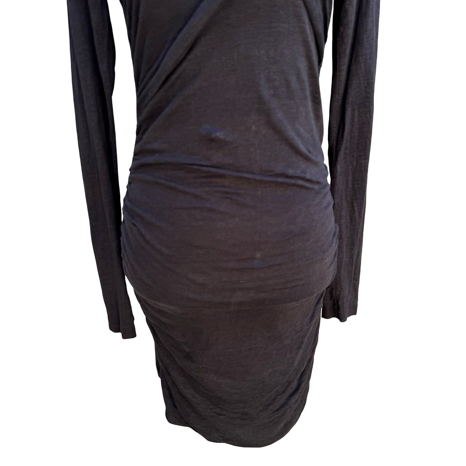 Joe's Jeans Minimalist Lagenlook Linen Blend Ruched Draped Bodycon Mini Dress S