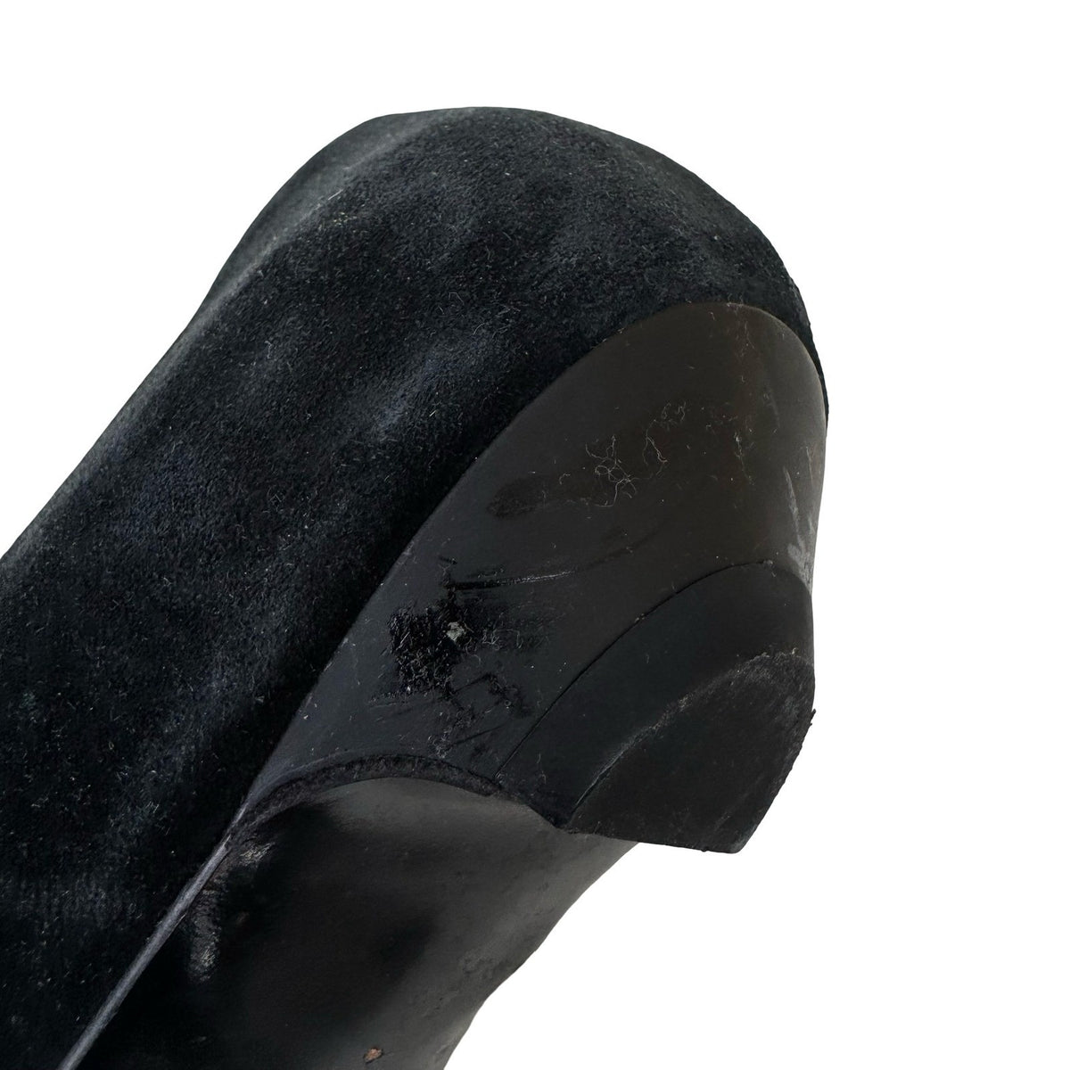 Calvin Klein Italian Suede Cutout Ring Pointed Toe Kitten Heel Black Womens 10M