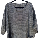 Switch Kiyo 100% Linen Coastal Gingham Tunic Blouse Lagenlook Boxy Oversized Womens M 3 image