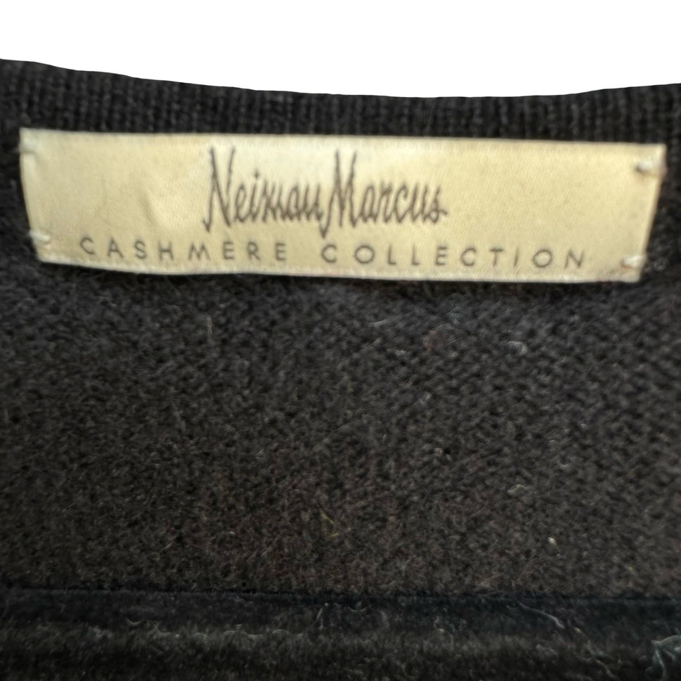 Neiman Marcus Cashmere Coquette Balletcore Quiet Luxury Ruffle V-Neck Sweater M