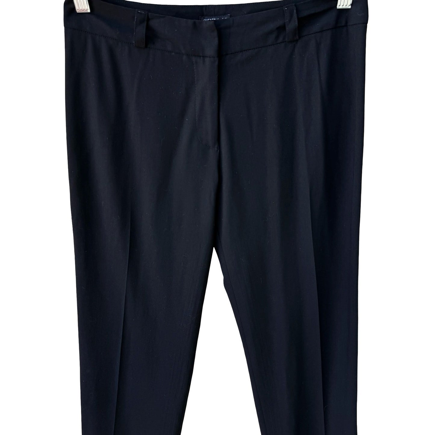 Chertok-Yi Y2K Tailored Minimalist Black Trousers Back Contrast Stitching Pants