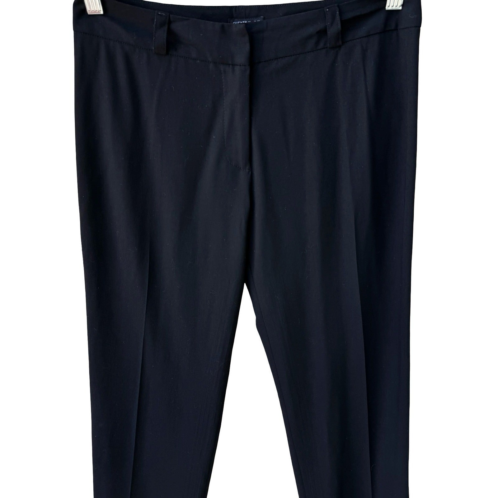 Chertok-Yi Y2K Tailored Minimalist Black Trousers Back Contrast Stitching Pants