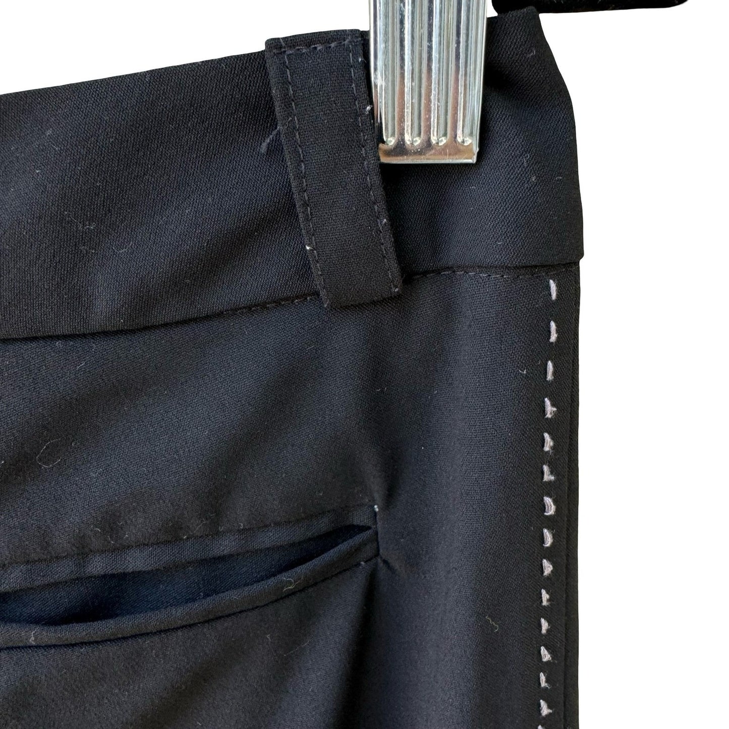 Chertok-Yi Y2K Tailored Minimalist Black Trousers Back Contrast Stitching Pants