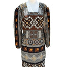 Switch Handmade Women&#39;s Dashiki Tribal Ethnic Long Sleeve Two Piece Top Full Skirt Set 2 image