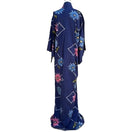 Switch Vintage Japanese Traditional Floral Tall Yukata Kimono Robe - No Obi Or Closure 3 image