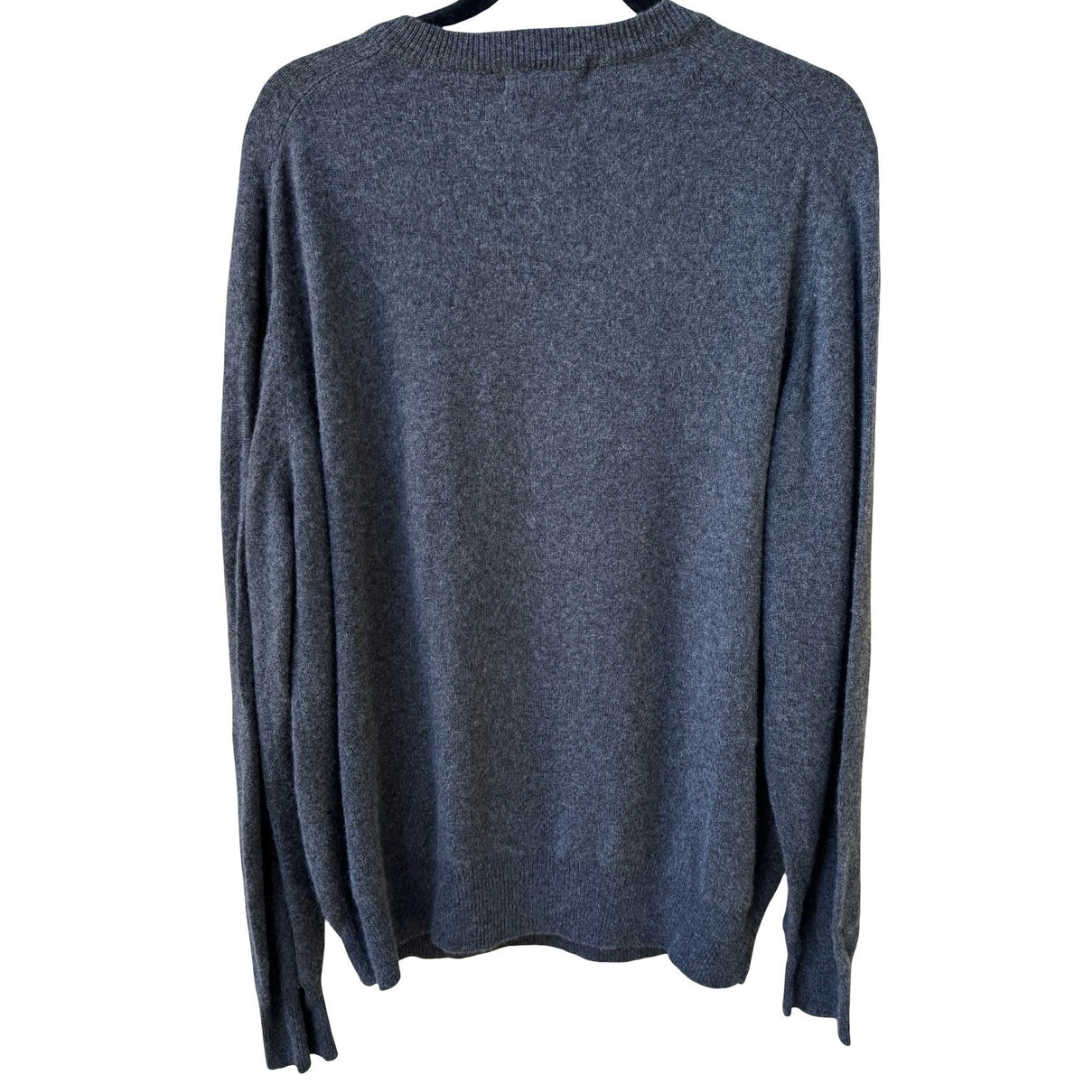 Kirkland Signature Cashmere V-Neck Quiet Luxury Minimalist Sweater Grey Mens XL