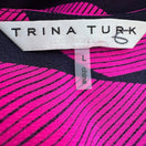Switch Trina Turk Silk Romantic Heart Stripe Ruffle Feminine Sleeveless Pink Blouse L 2 image