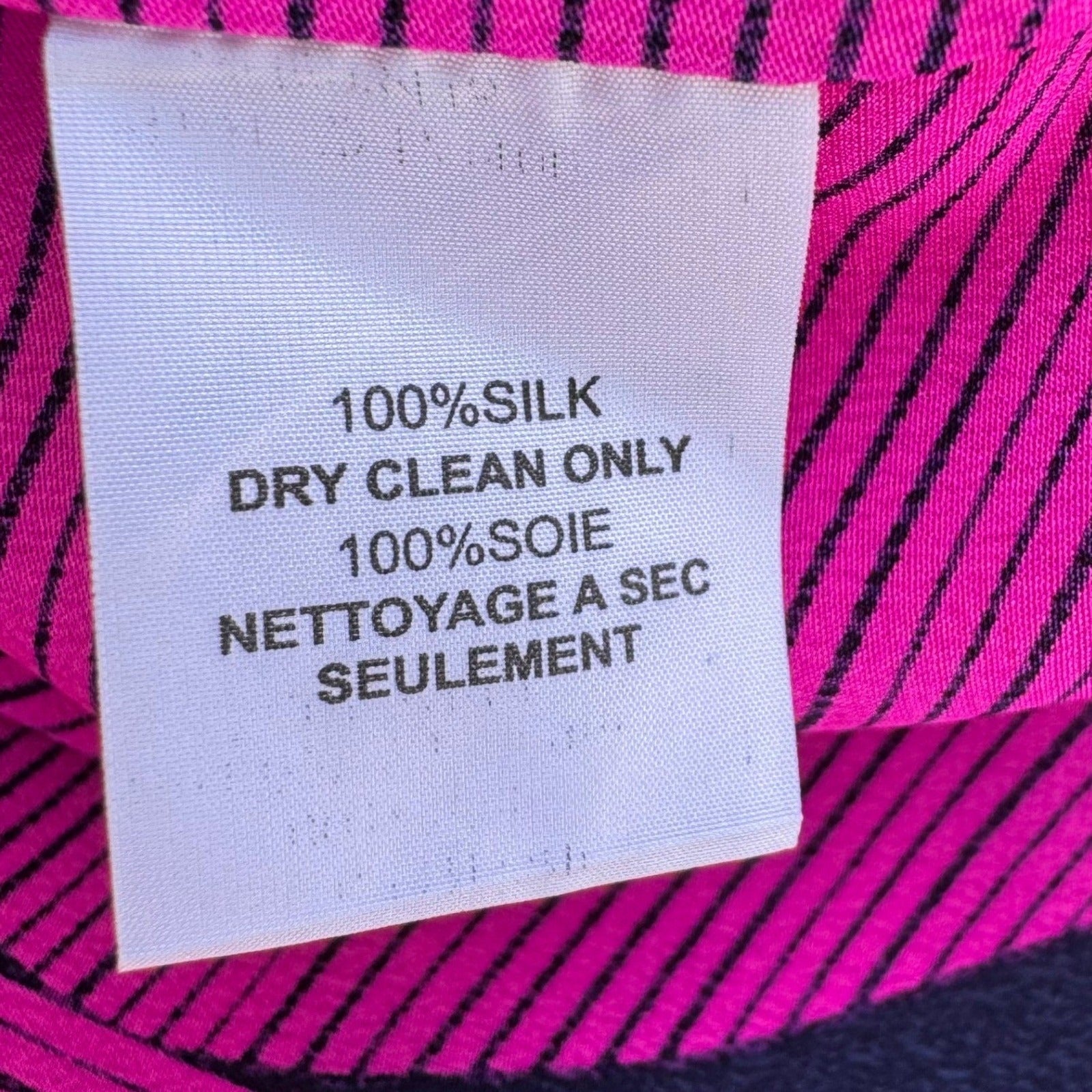 Trina Turk Silk Romantic Heart Stripe Ruffle Feminine Sleeveless Pink Blouse L
