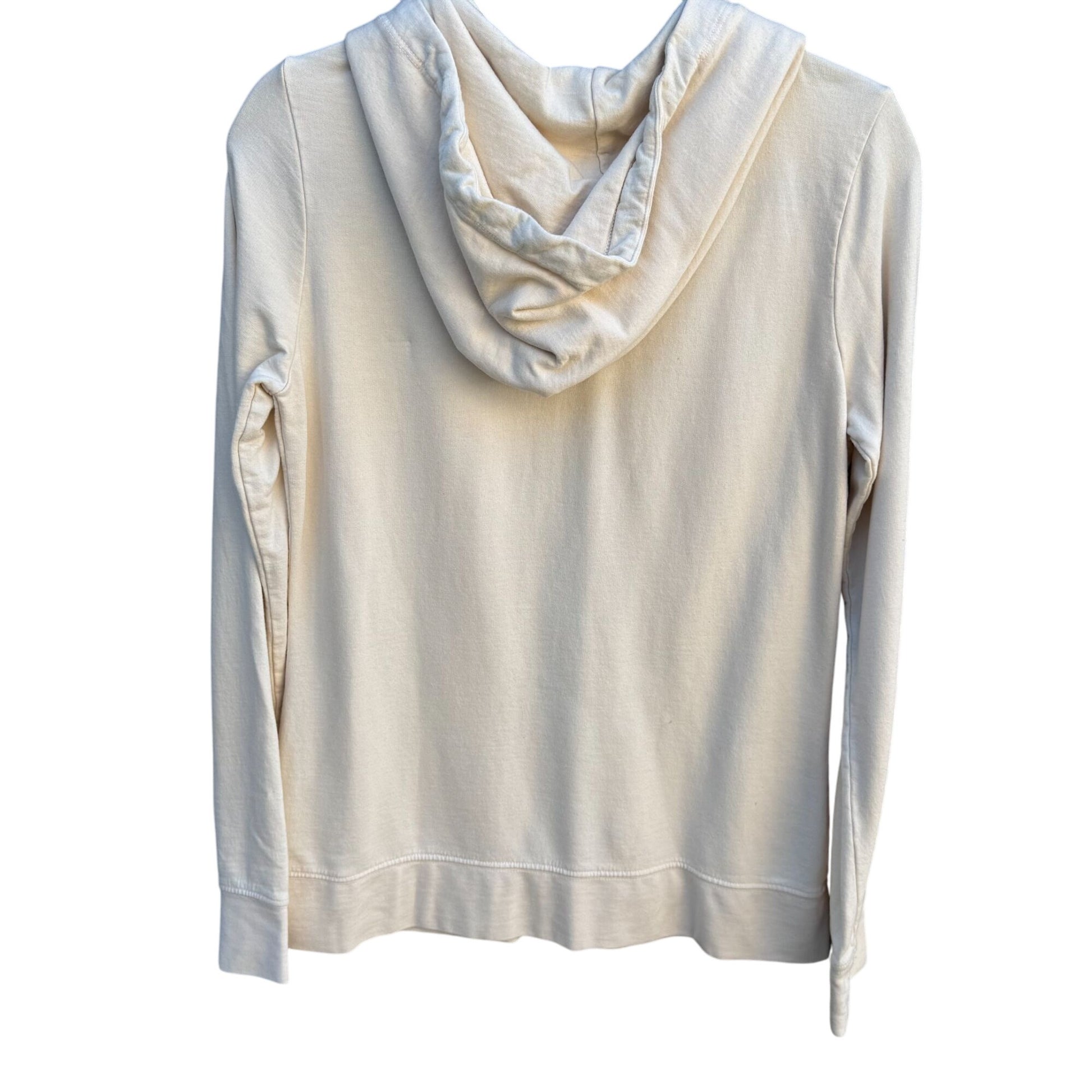 American Giant Womens Zip-Up Hoodie M Cream Cotton Blend USA Made Athleisure