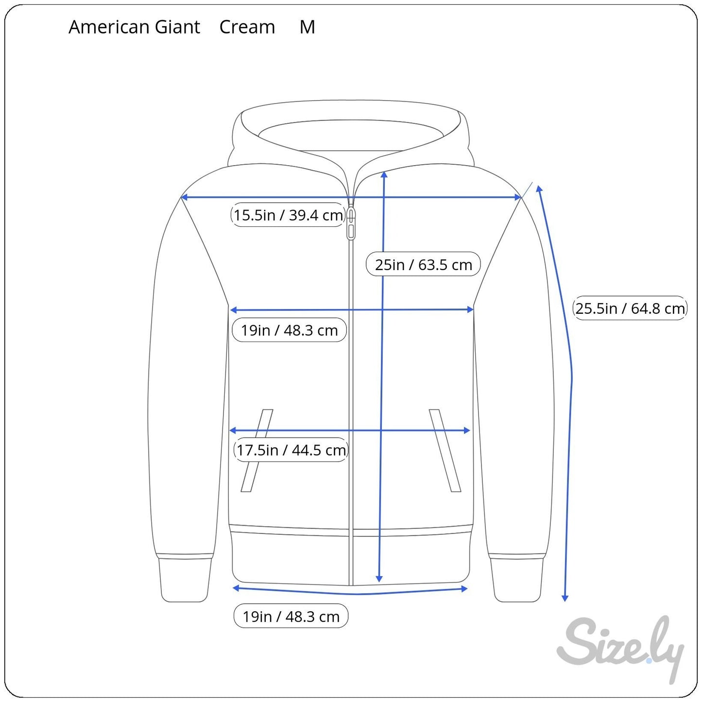 American Giant Womens Zip-Up Hoodie M Cream Cotton Blend USA Made Athleisure