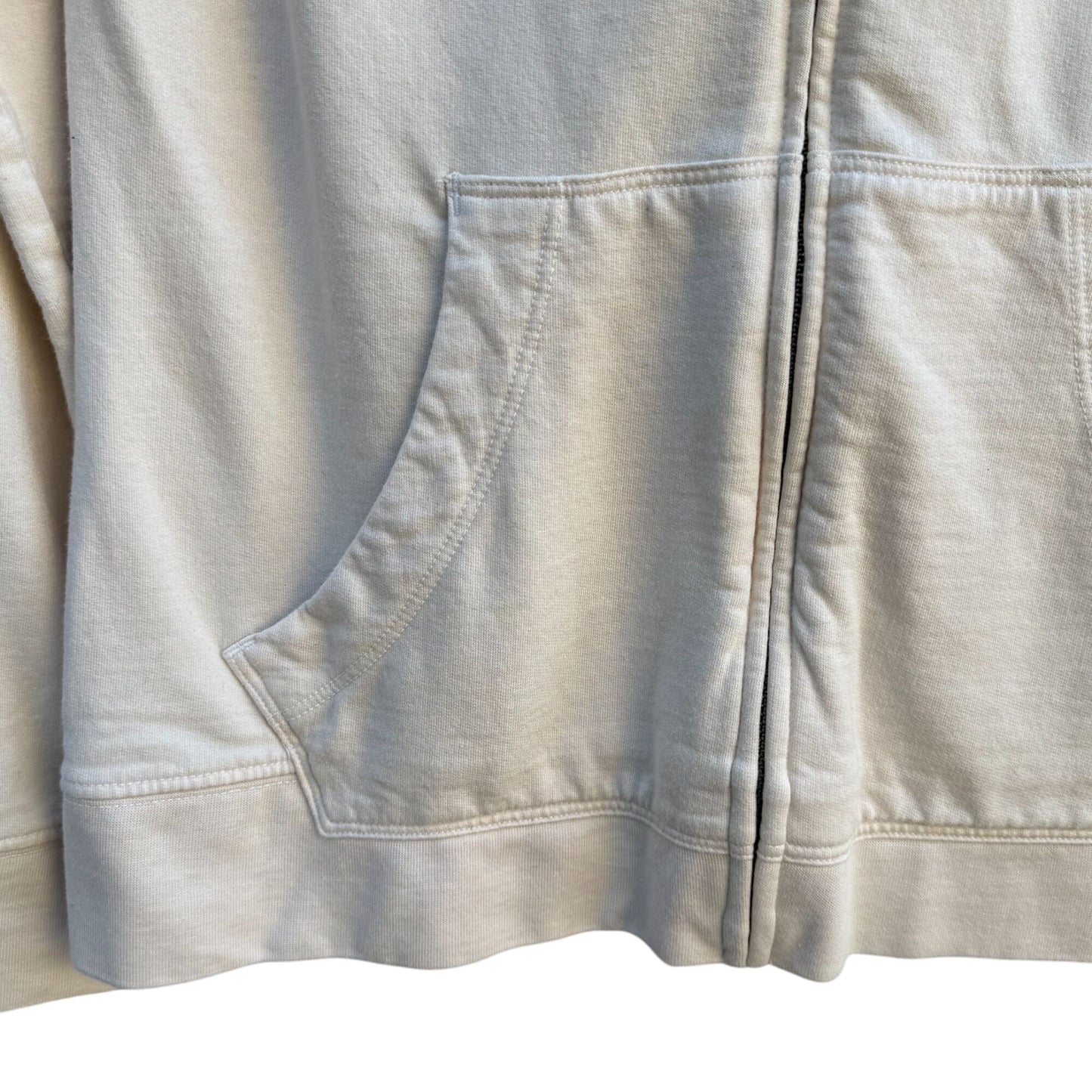 American Giant Womens Zip-Up Hoodie M Cream Cotton Blend USA Made Athleisure